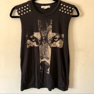 Forever 21 wolf cross tank top